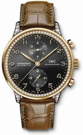 IWC Portuguese Chrono-Automatic Rose Gold / Black / Diamond IW3714-43 (IW371443)